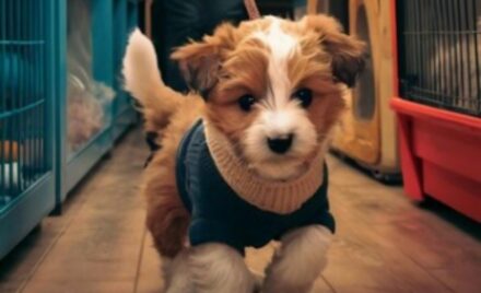 Cachorro em pet shop